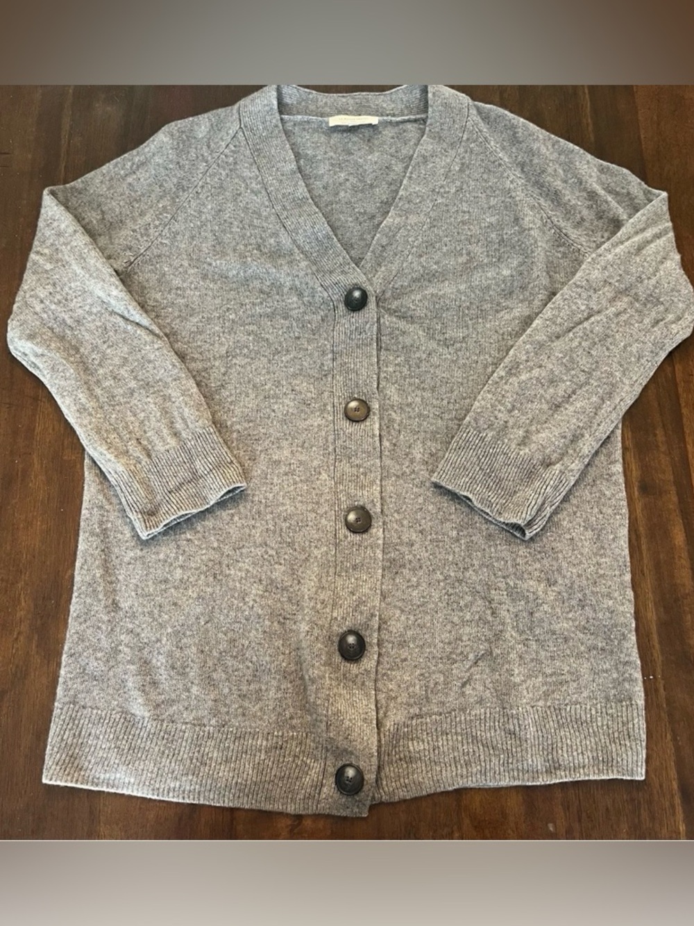 La Maille Sezane Women’s 100% Yak Wool Gray Long Sleeve Cardigan Sweater Sz XL